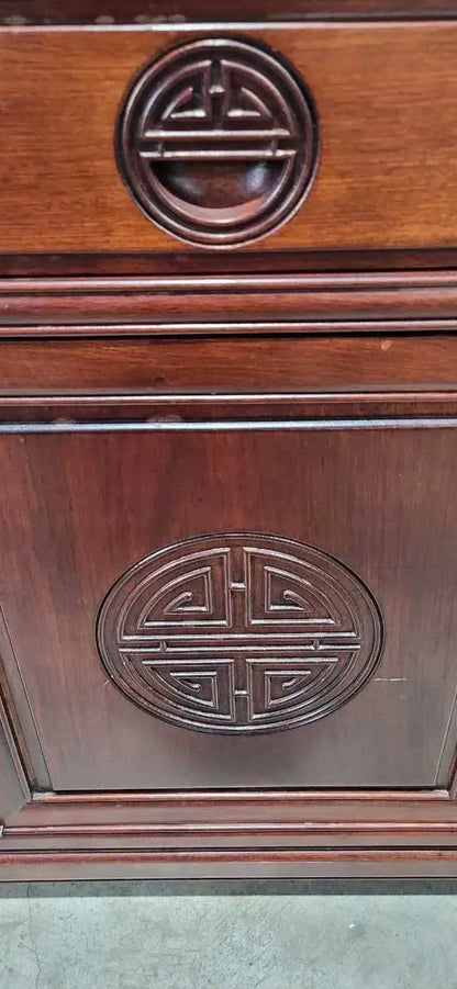 Rosewood Credenza with Shou Longevity Symbol