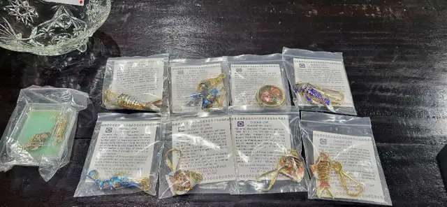 Cheau Jyh Cloisonne Fish Keychains and Jewelery 9 Available