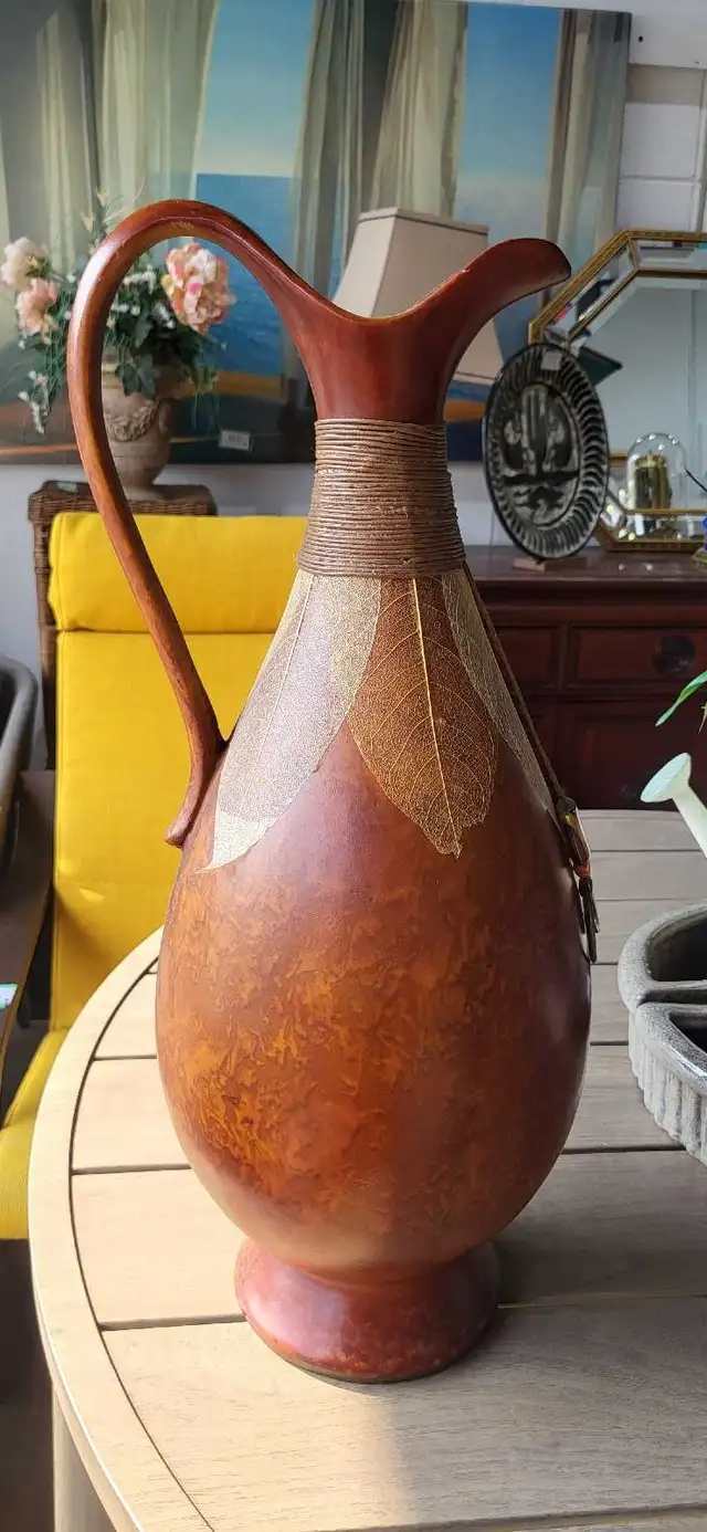 Decorative Gourd Vase with Leaves