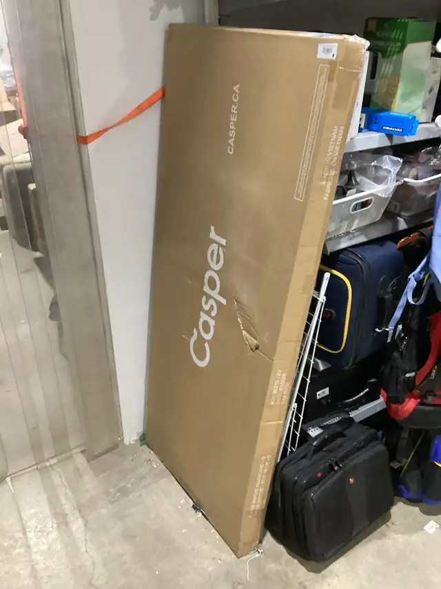 Solid Dark Wood Queen Casper Headboard - NEW IN BOX