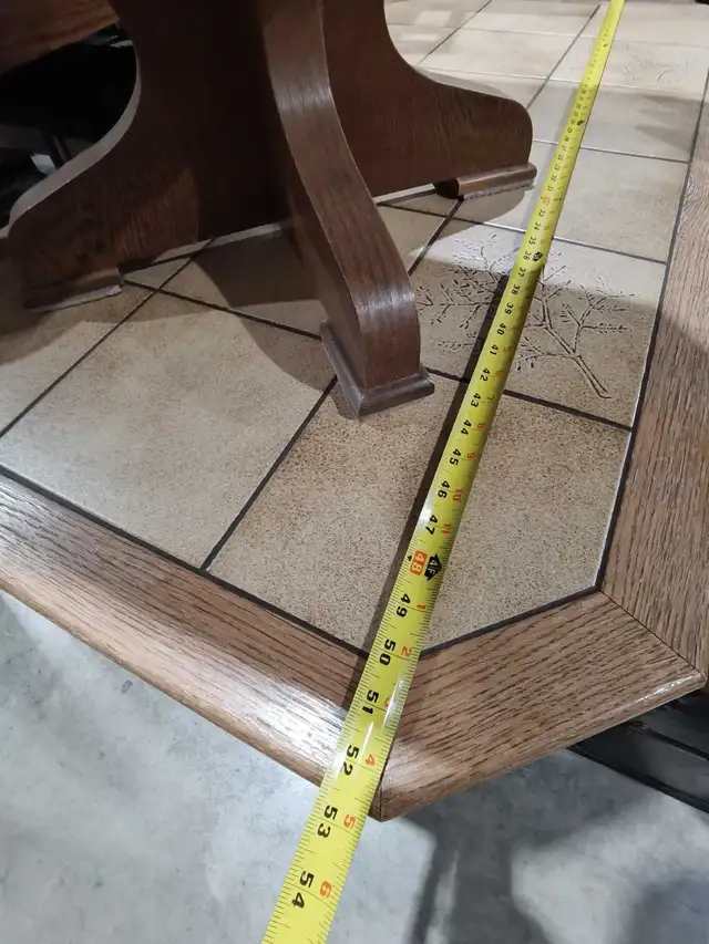 Oak and Tile Side Table