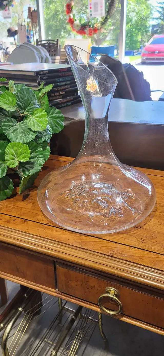 Crystal Wine Decanter with Grape Motif