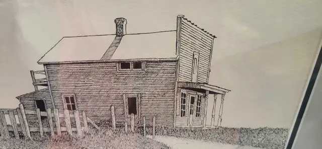 James Marshall Framed Pen and Ink Sketch