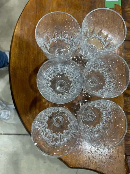 Clear Crystal Wine Glasses - Set of 6