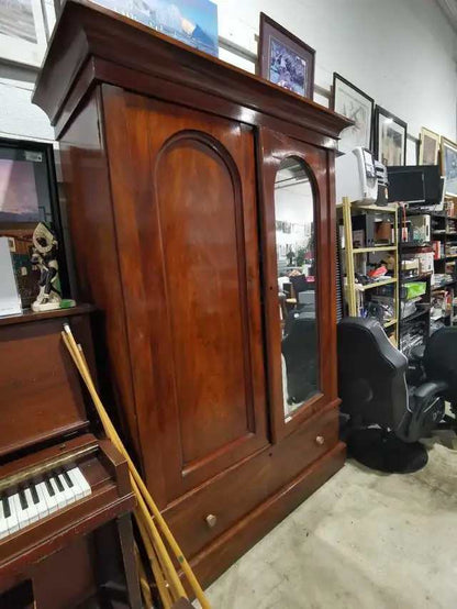 Antique Wooden Wardrobe with Mirror door