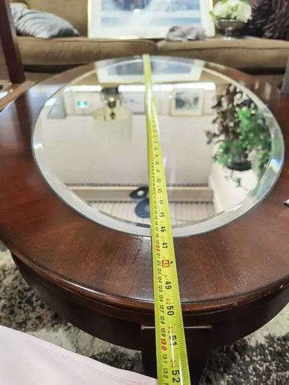 Oval Coffee Table with Mirror Top