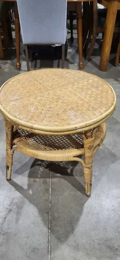 Rattan Side Table 23"