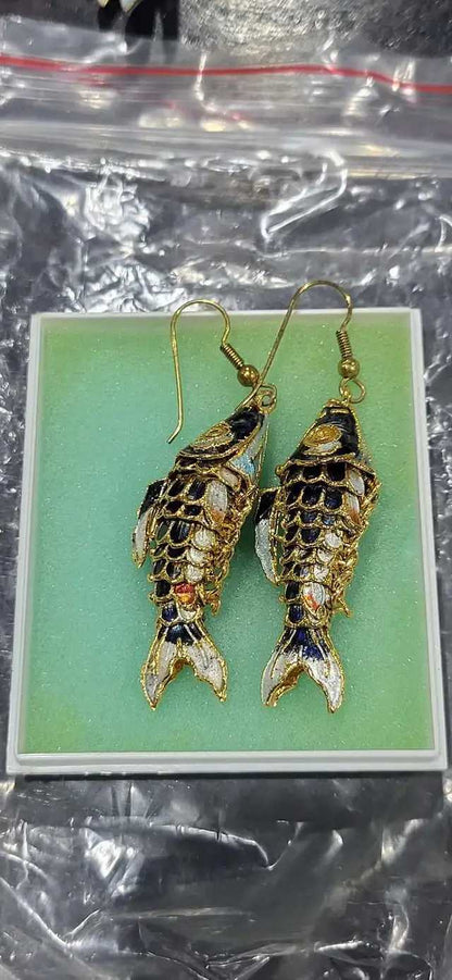 Cheau Jyh Cloisonne Fish Keychains and Jewelery 9 Available