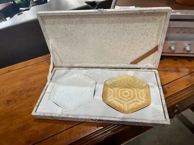 Vintage Hexagonal Glass Dish Set
