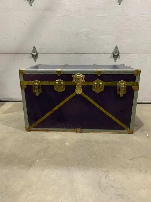 Vintage Purple Storage Trunk