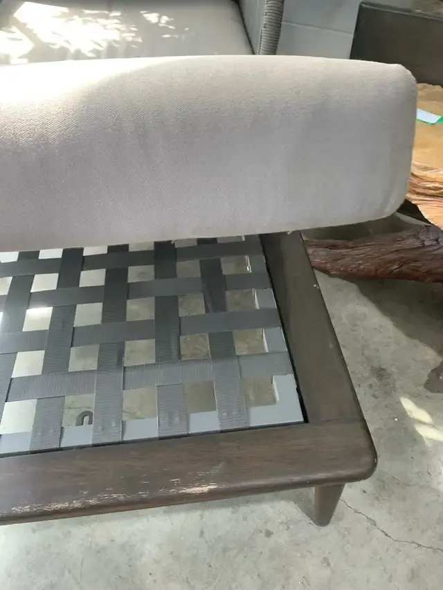 Modern Roped Grey Patio Chair with Ottoman