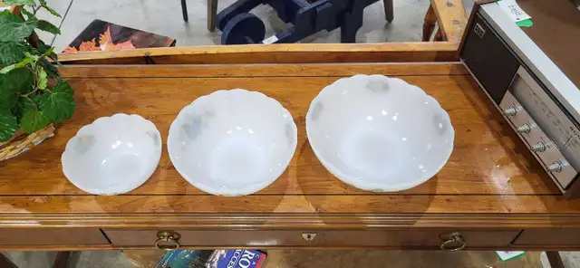 Arcopal France Milk Glass Fruit Bowls - Set of 3