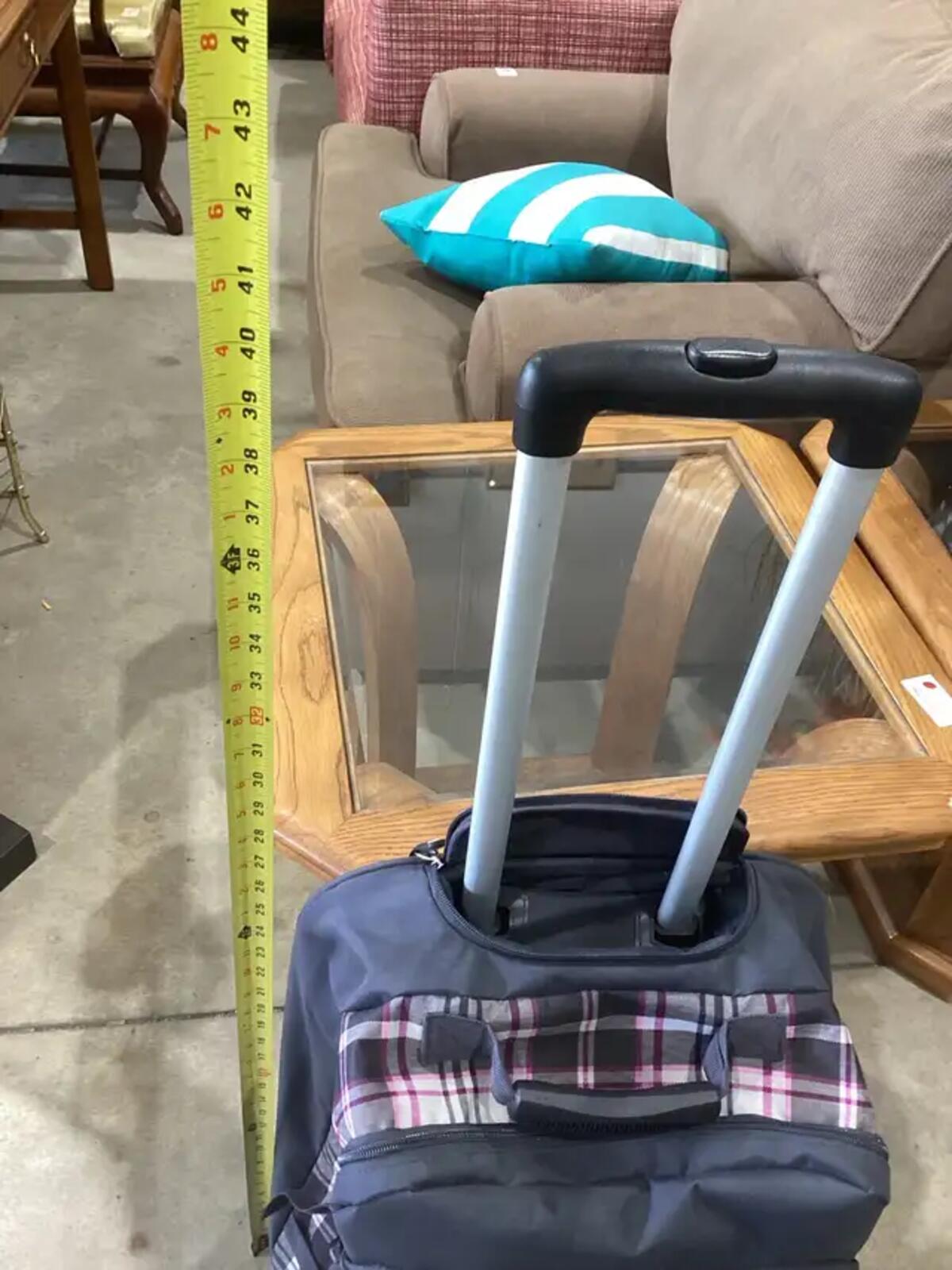 Plaid Tracker Rolling Backpack Suitcase