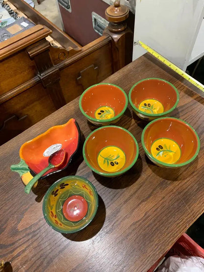 Clay Art Chili Serving Bowls set