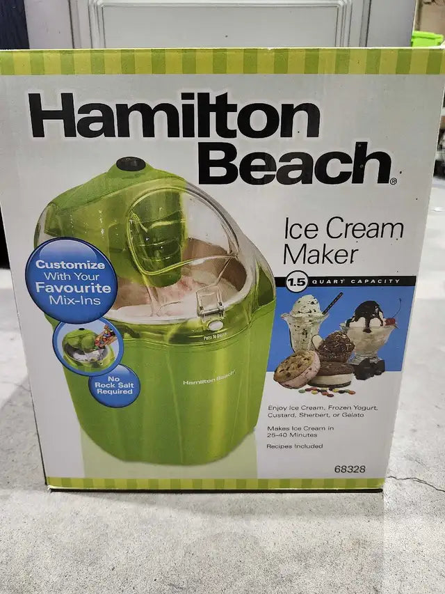 New! Hamilton Beach 1.5 Quart Ice Cream Maker