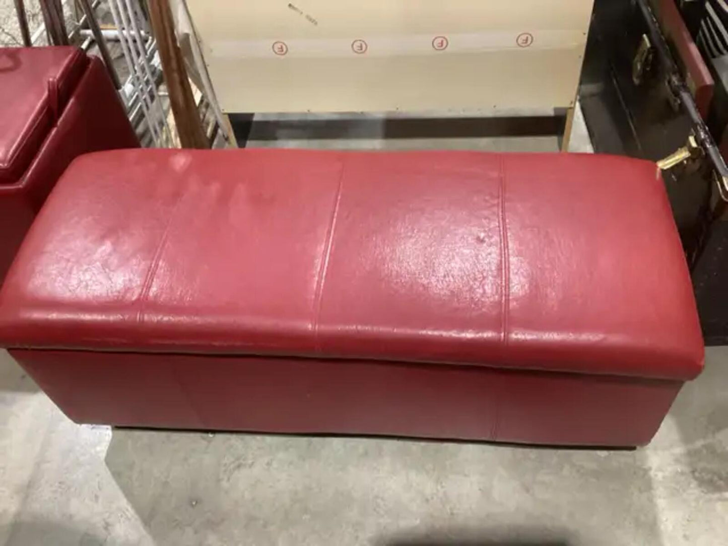 Large Red Storage Ottoman