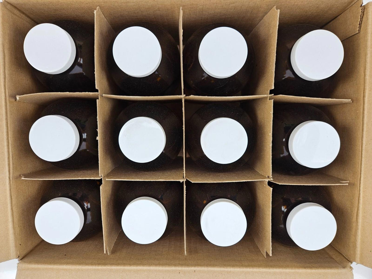 Lot de 12 - Flacon à réactifs en verre ambré Lab 1000ml 1L 34oz Verrerie de chimie