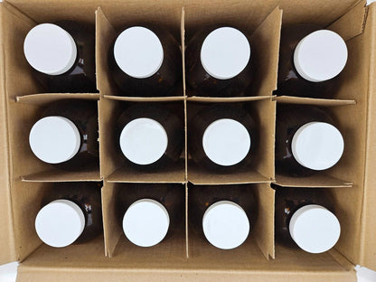 Lot of 12 - Amber Lab Reagent Bottle 1000ml 1L 34oz Chemistry Glassware