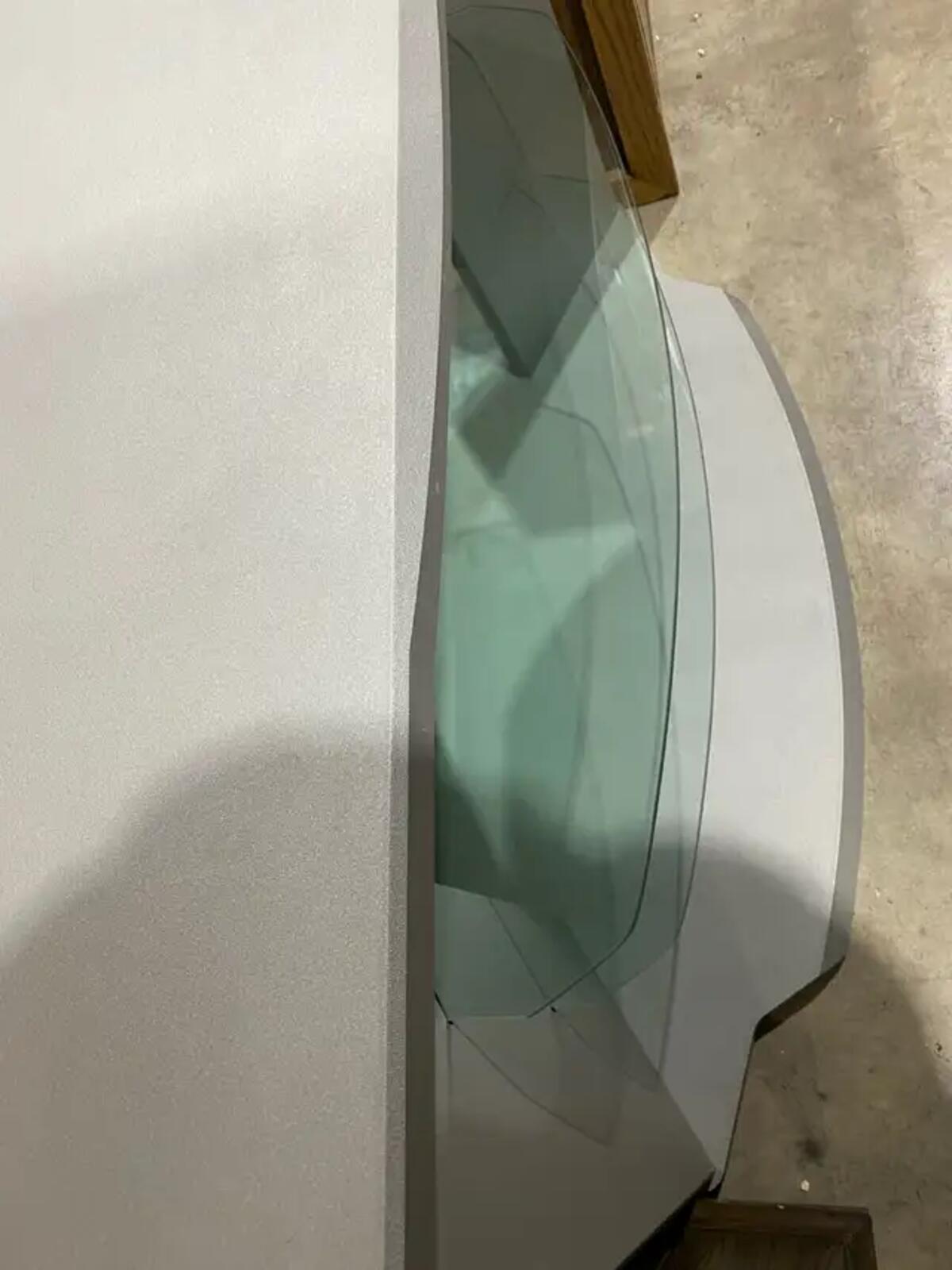 Modern Curved Gray Media Console