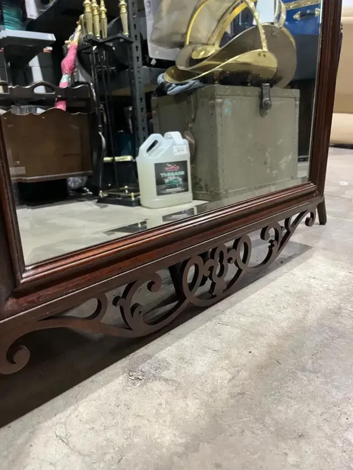 Large Dark Brown Ornate Mirror