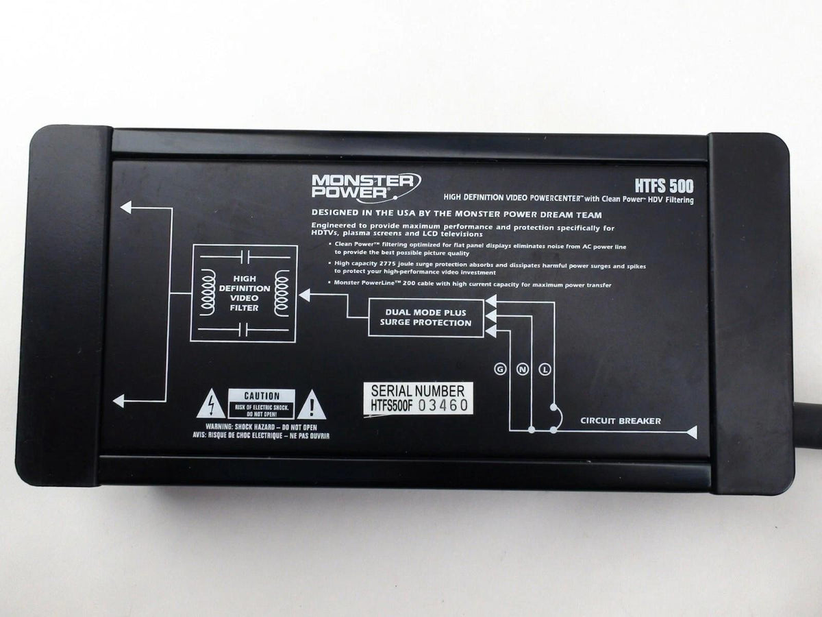 MONSTER POWER HTFS500 video power center / surge protector