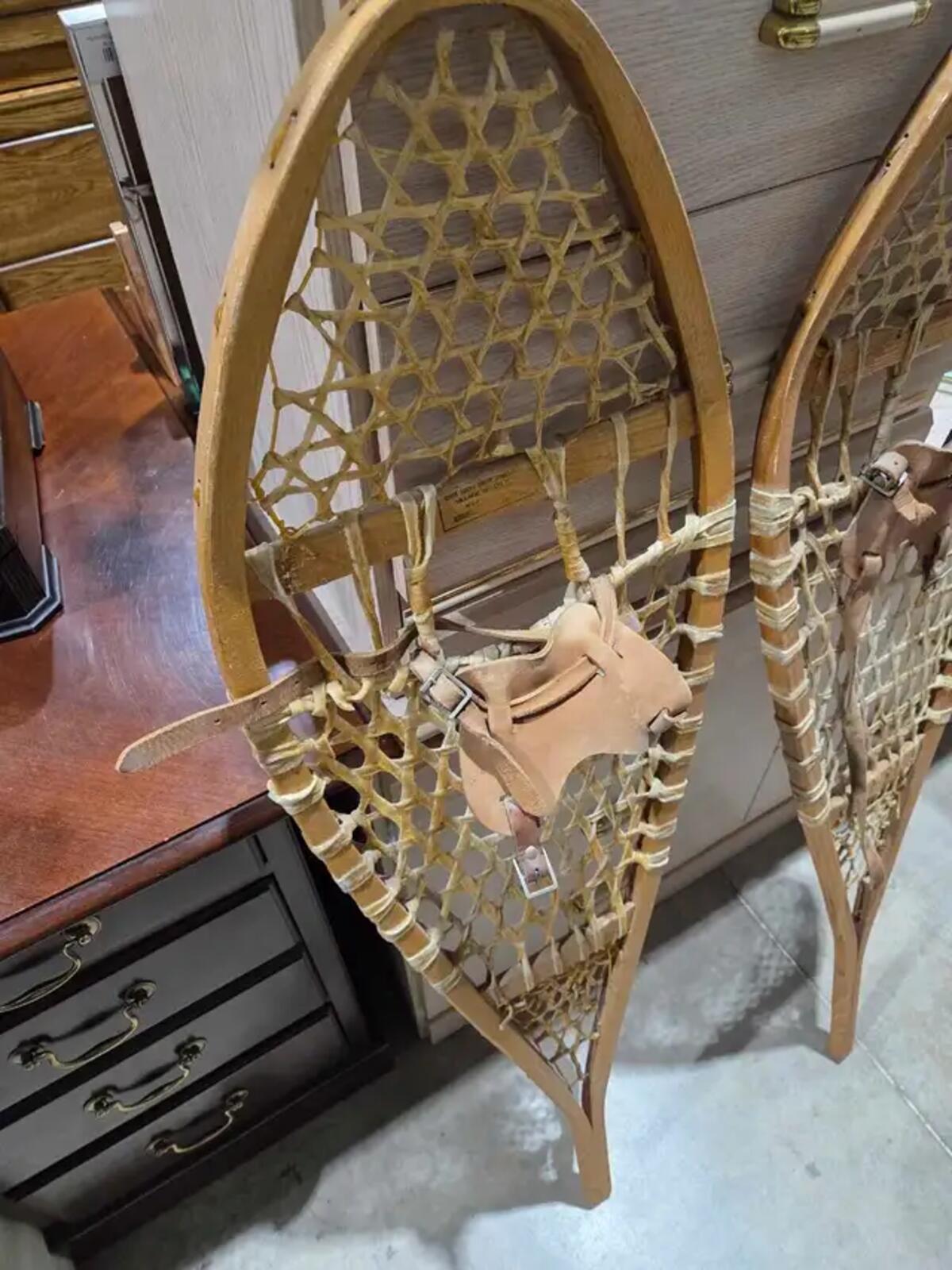 Gros Louis Vintage Handwoven Snow Shoes - 48"