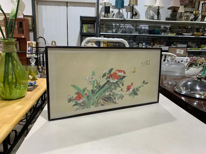Framed Asian Floral Art