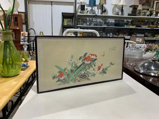 Framed Asian Floral Art