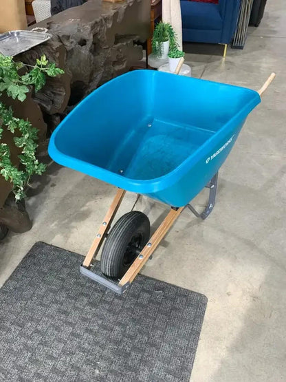 Yardworks Wheelbarrow Blue 5 Cubic Feet