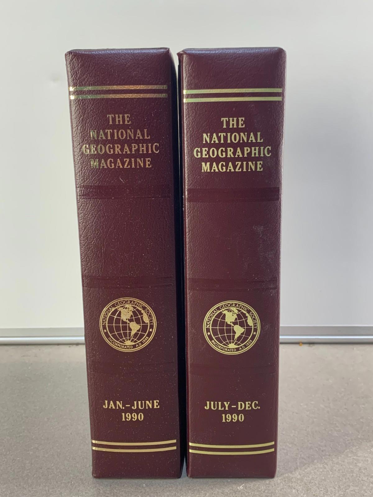 The National Geographic Magazine Slipcase Jan - June. & July - Dec 1990