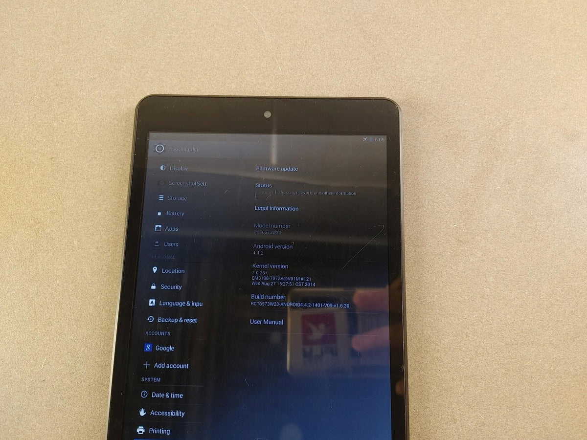 RCA RCT6573W23 8 inch Android Tablet Black - Fair