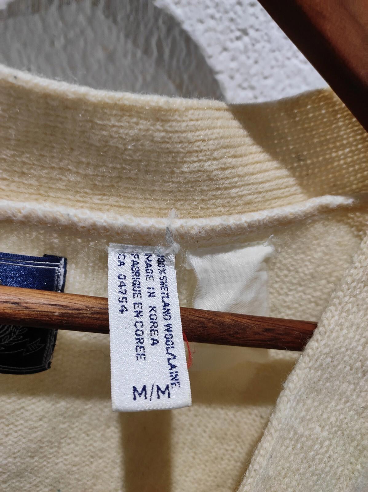 Gilet vintage CDC boutonné, taille moyenne, fabriqué en Corée, 100 % pure laine