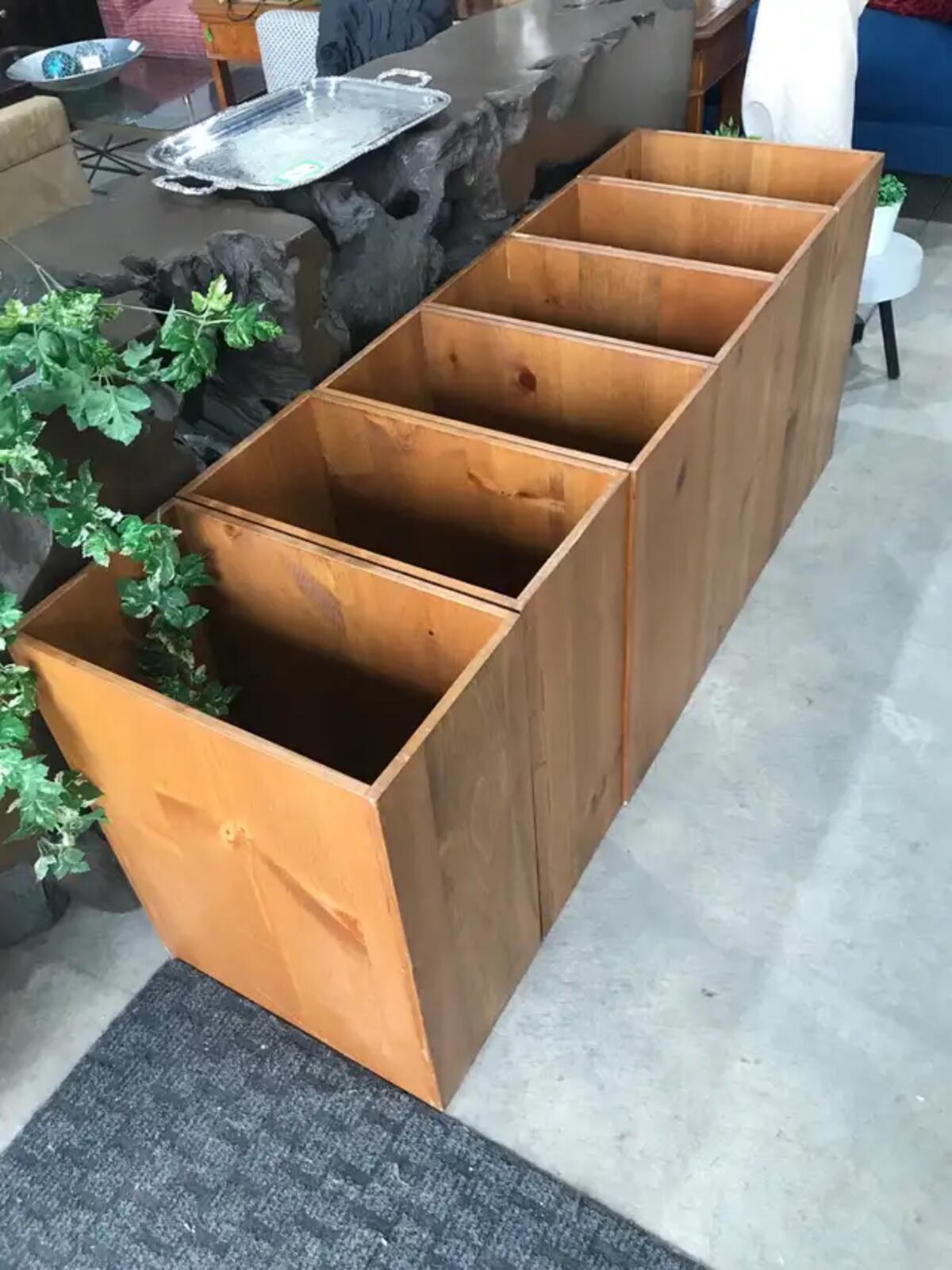 Tall Wooden Planters 24 X 12 X 17 - 6 available