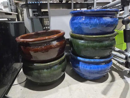 Large Glazed Ceramic Flower Pots - 5 Available
