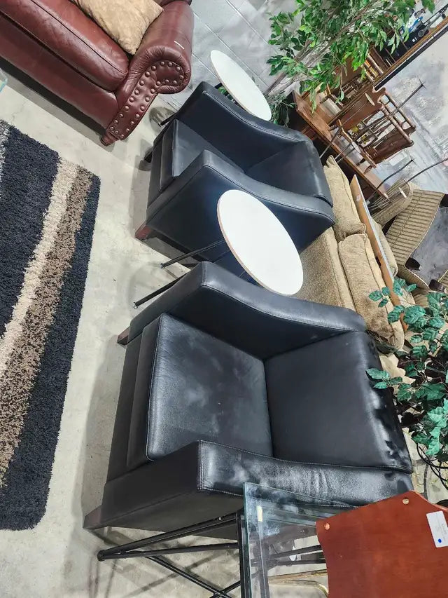 Leather Armchairs - 2 Available