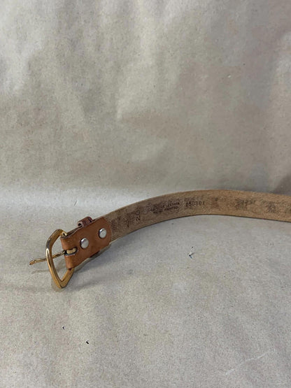 Vintage Chambers Disney western tooled brown leather kids belt