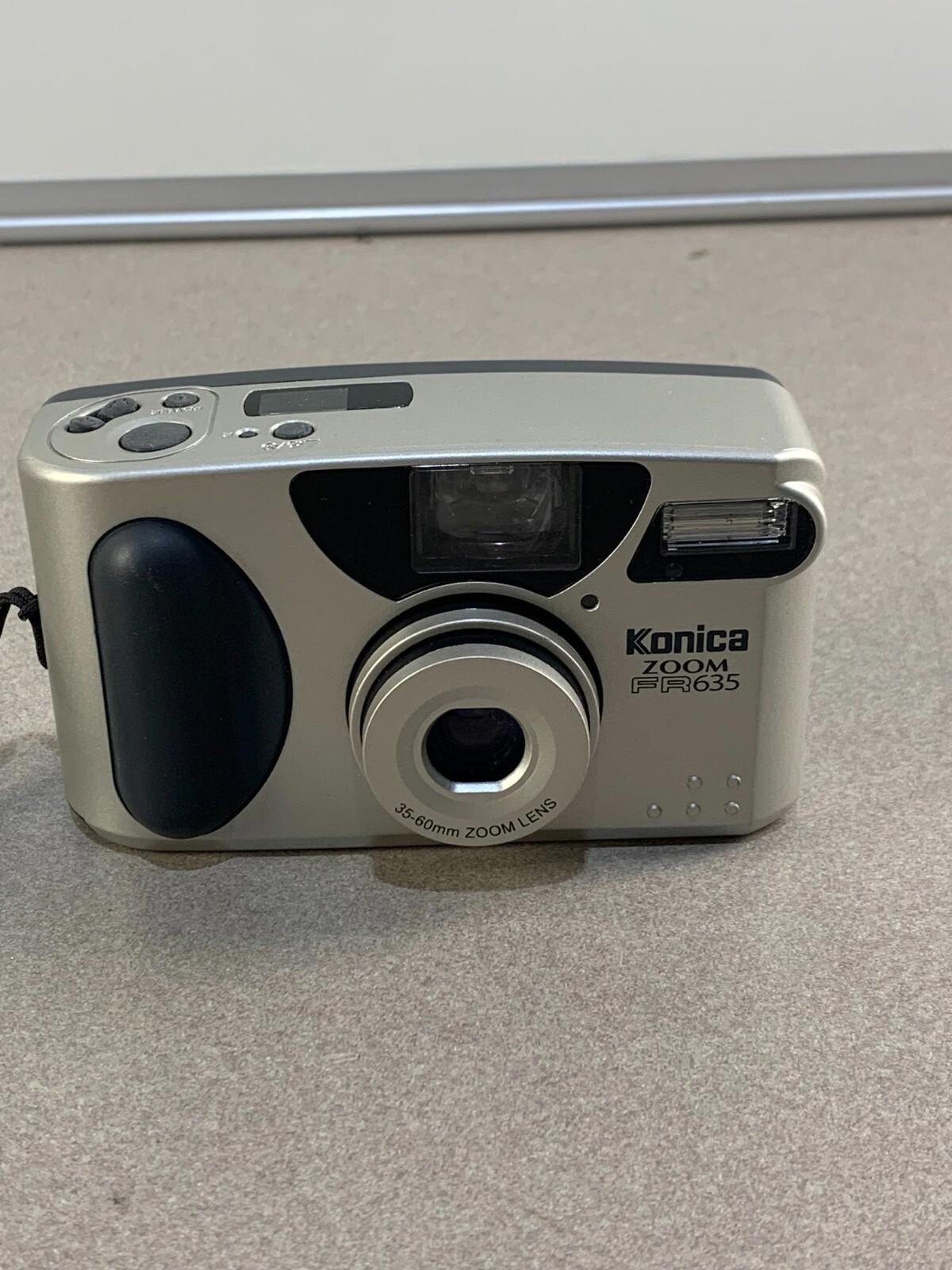 Vintage Konica Zoom FR635 Point and Shoot 35mm Film Camera With Cover