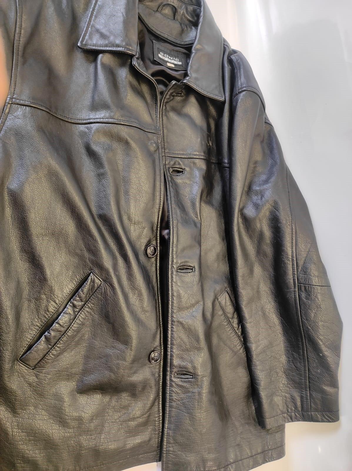 Sonic Men's Bomber Leather Jacket- L