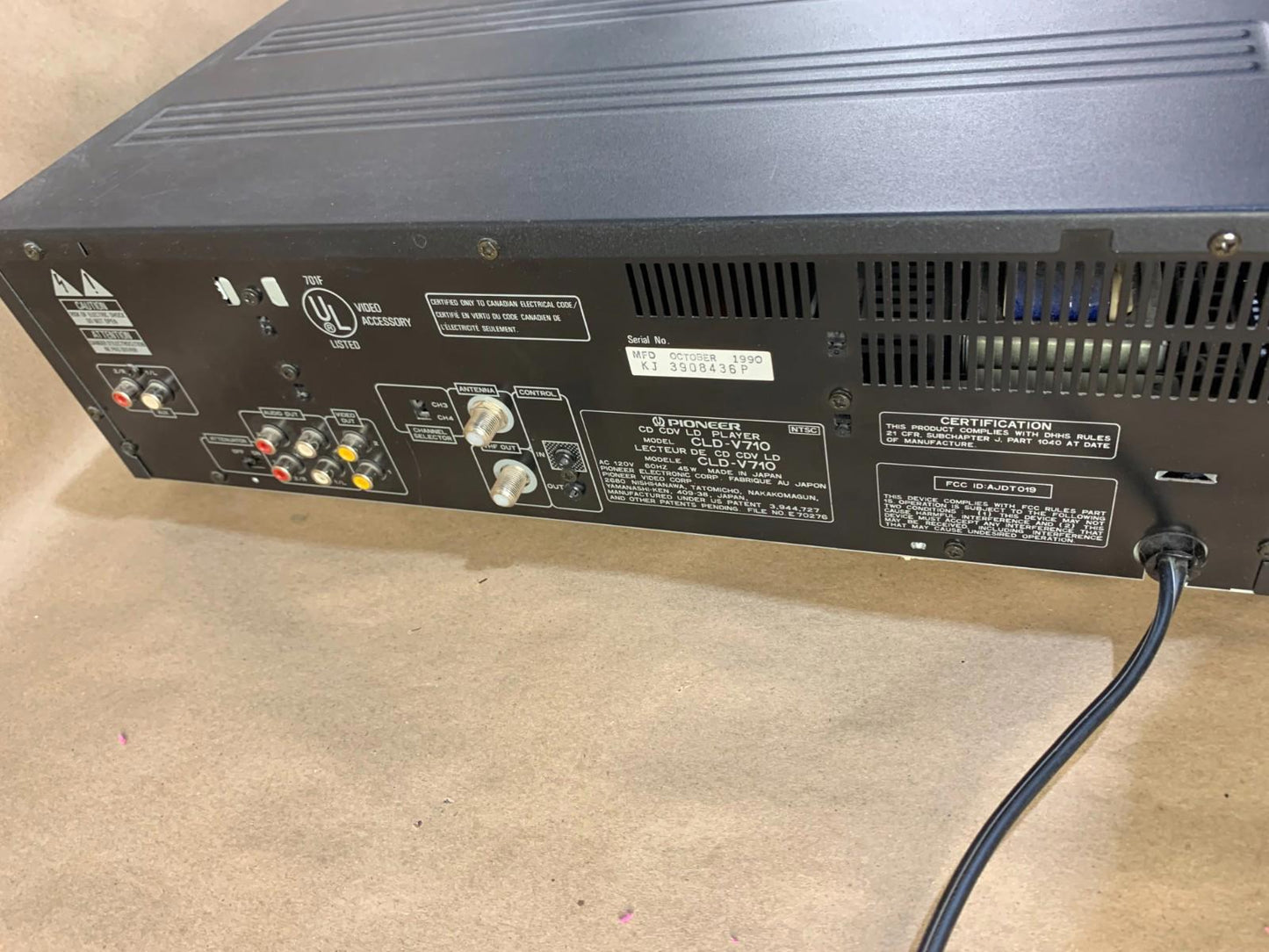 Vintage Pioneer Karaoke Laser Disc Player CLD-V710 Made in Japan 1990