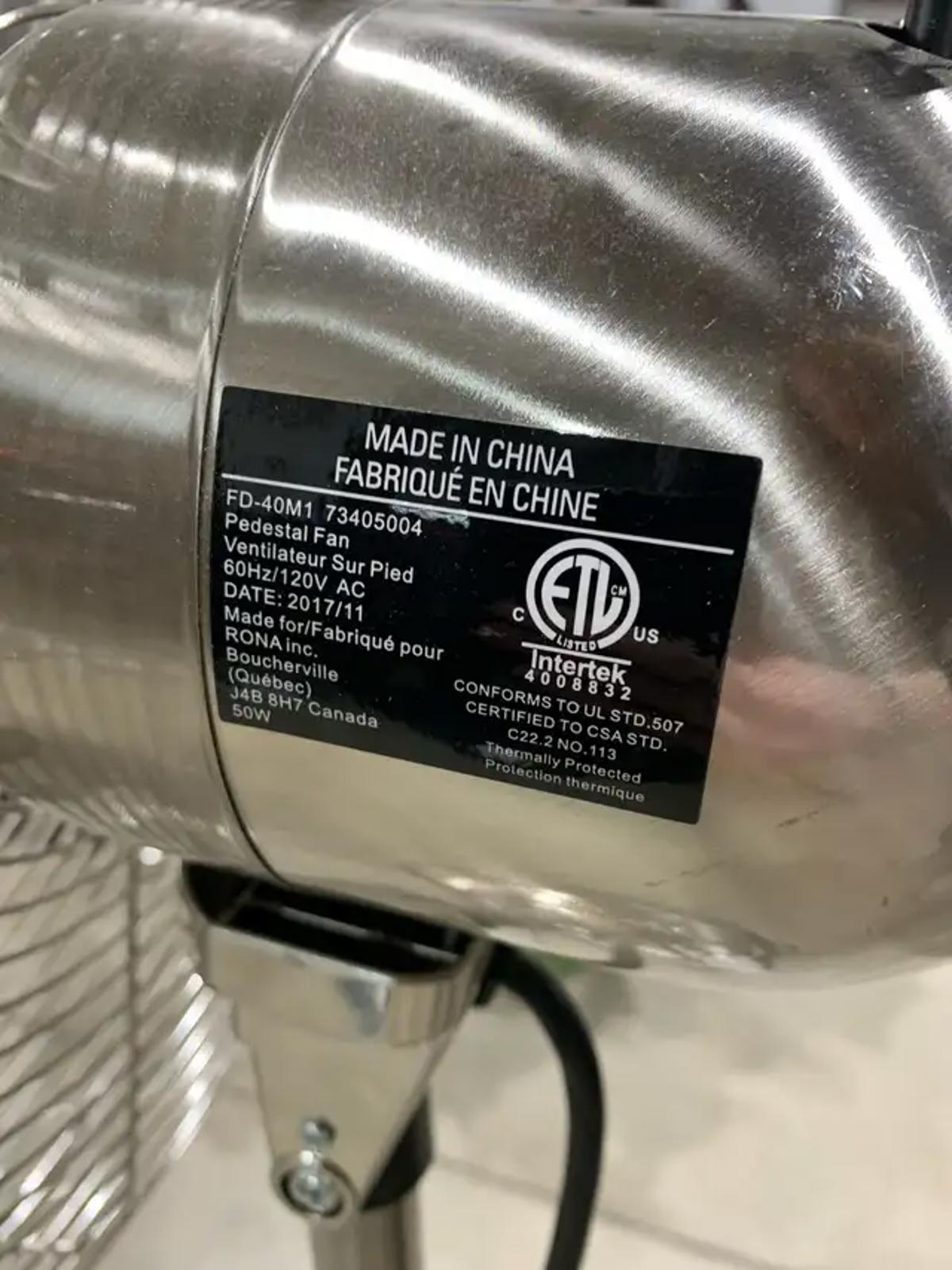 Uberhaus Silver Industrial Style Fan