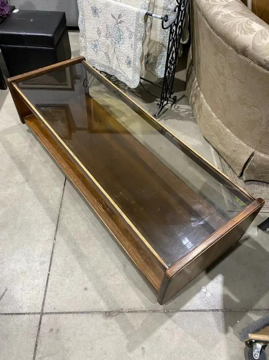 Wood Glass Top Coffee Table