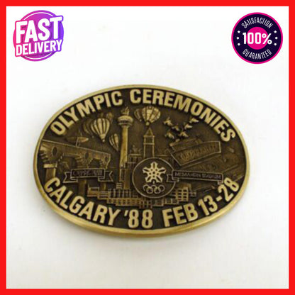 Vintage Calgary 88 Olympic Ceremonies Belt Buckle - Limited Edition 70/350 Rare