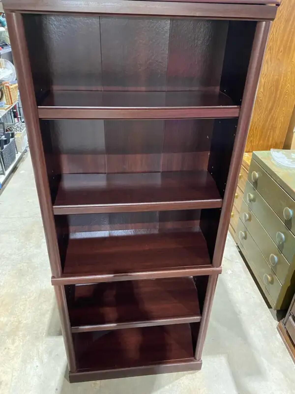 5-Shelf Tall Bookcase - Cherry Wood Finish