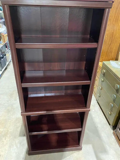 5-Shelf Tall Bookcase - Cherry Wood Finish