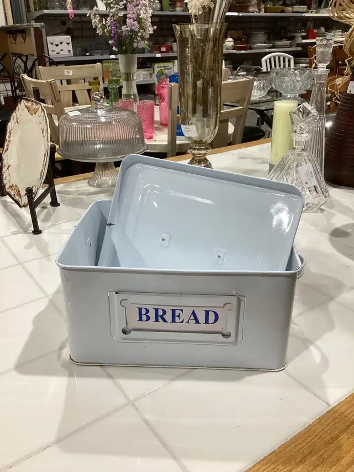 White Metal Bread Box