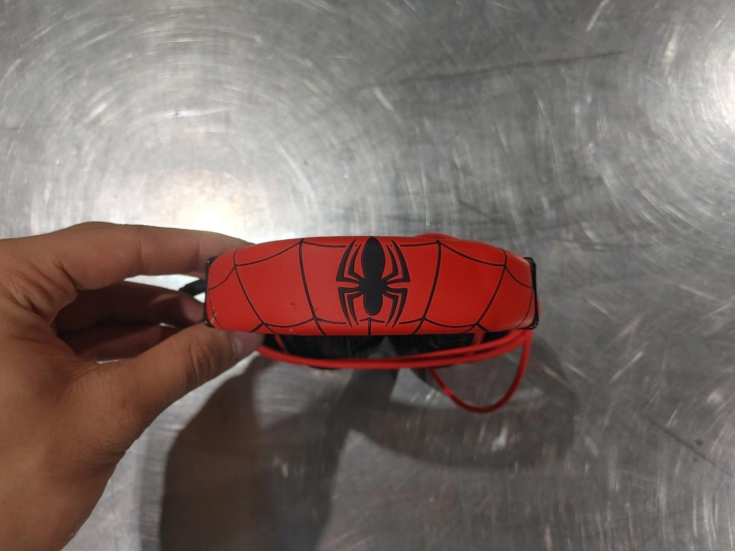 GOOD CONDITION Spiderman Kids Headphones Red/Blue Tested Working