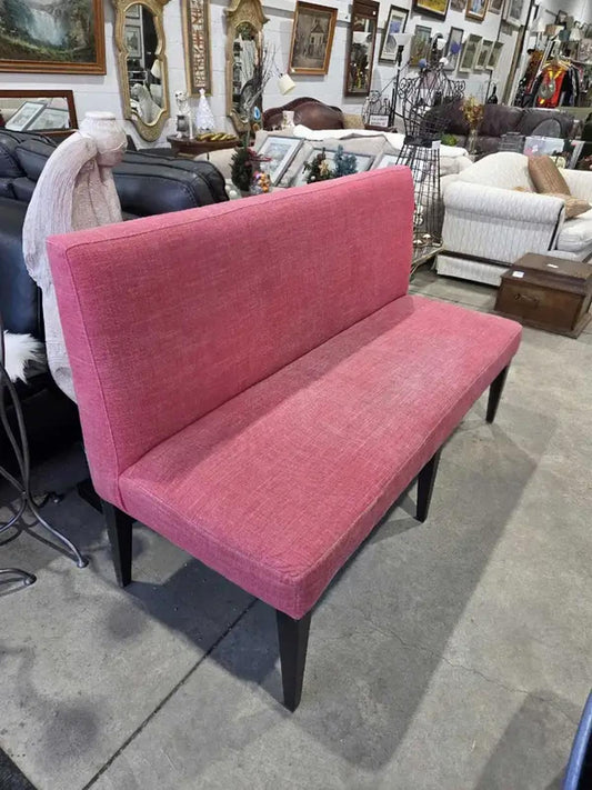 Pink Fabric Banquet Bench