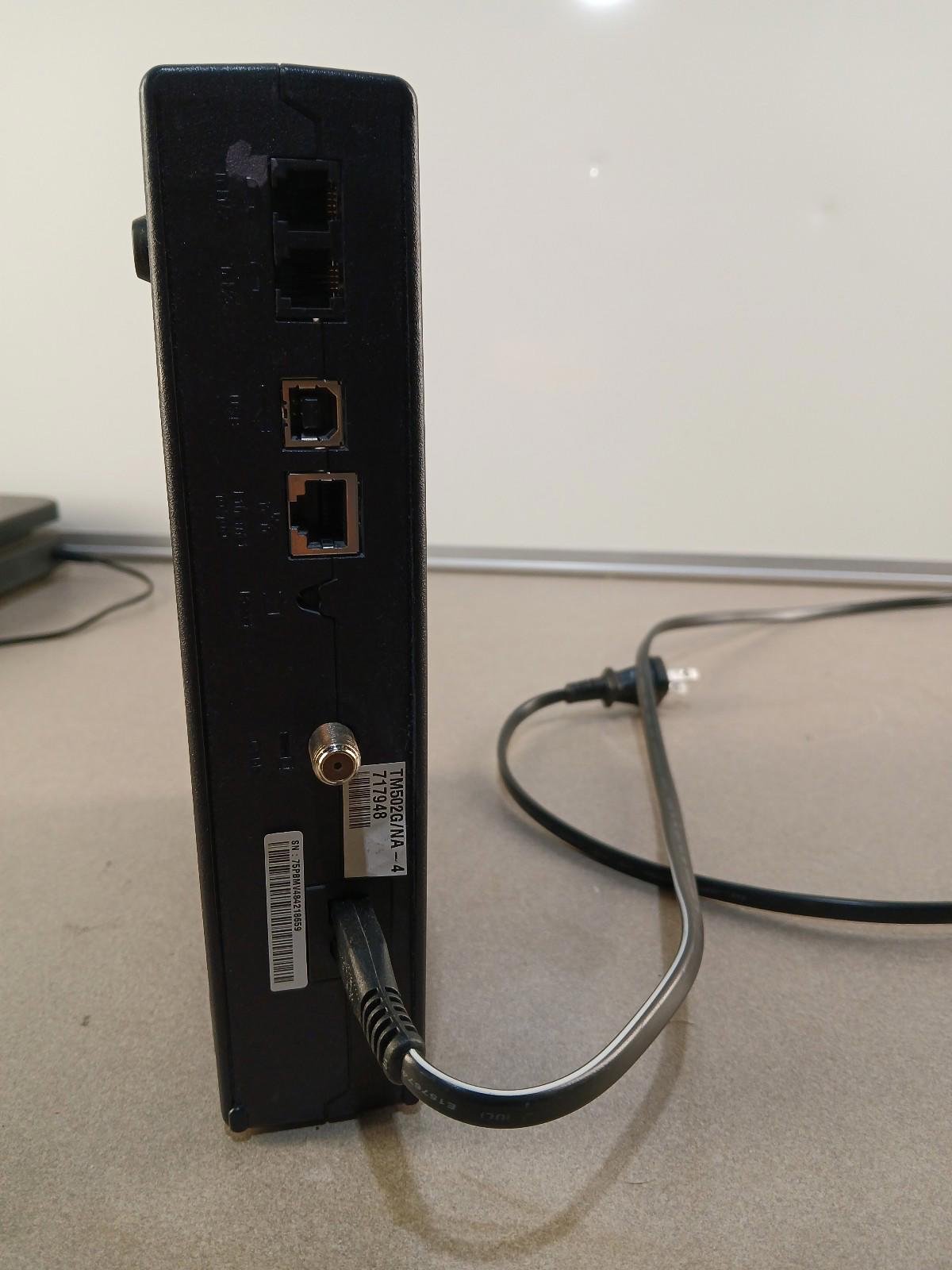 ARRIS Telephoney Modem TM502G With AC Power Cord & Battery Backup