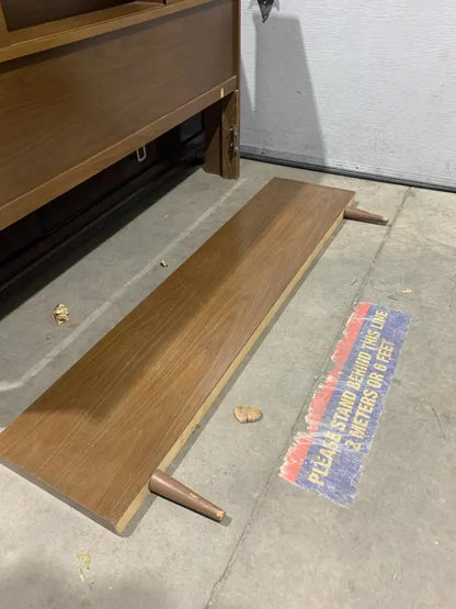 MCM Styled Headboard With Shelf Storage and Footboard