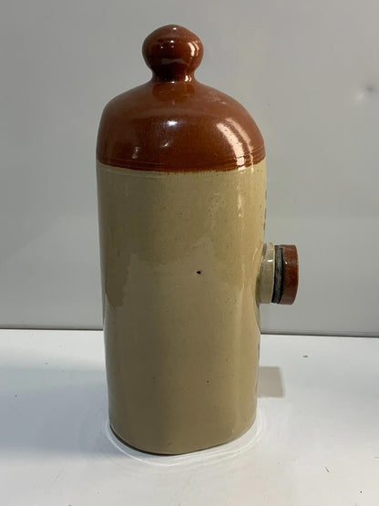 Antique Stoneware Hot Water Bottle With Rubber Seal 12 inches